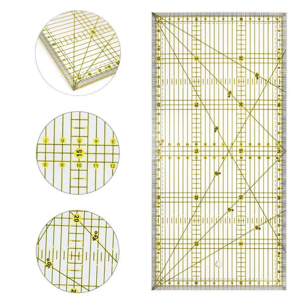 

Excellent Quilting Ruler Break-resistant Patchwork Ruler Not Easy to Break Quilting Ruler Home Sewing Accessories Measuring