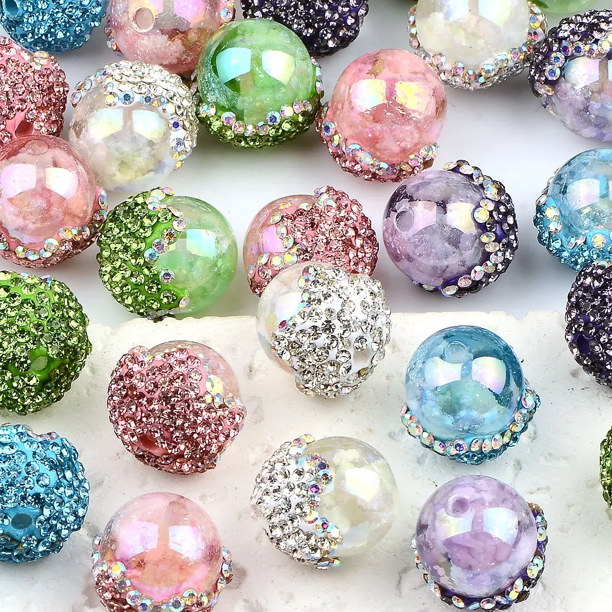 1 8 см 6 шт. разные цвета смешанная форма лепестка встраиваемые стразы круглые