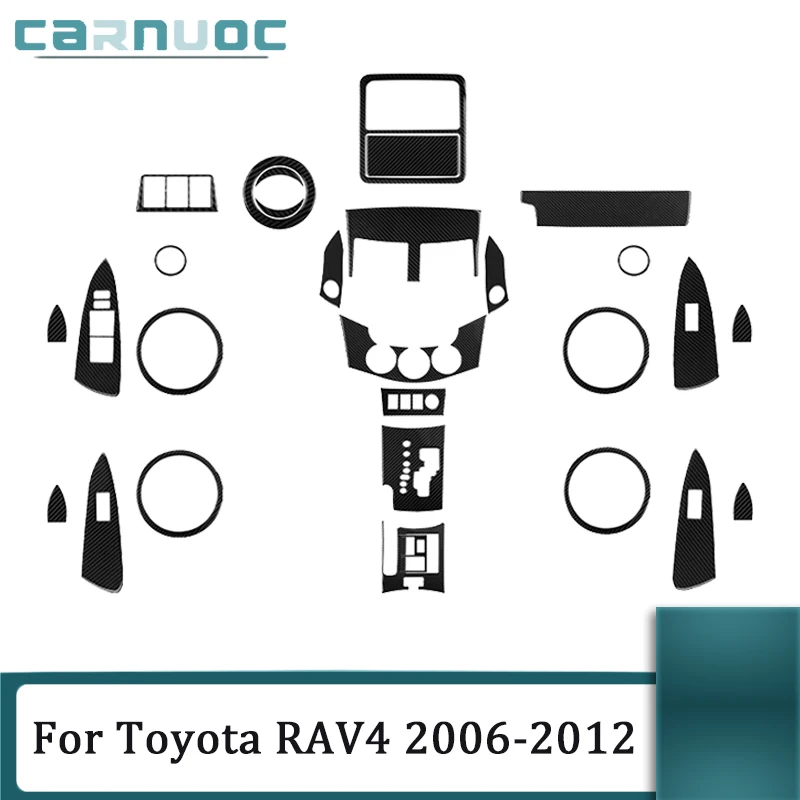 

For Toyota RAV4 2006 2007 2008 2009 2010 2011 2012 Various Parts Carbon Fiber Black Stickers Car Interior Decorative Accessories