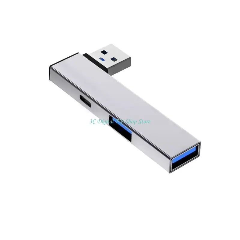Фото E74D Концентратор USB3.0 4 в 1 с USB3.0, портом USB2.0 USB-адаптер типа C + 2USB USB-разветвитель 5 Гбит/с Порт USB C для данных №2
