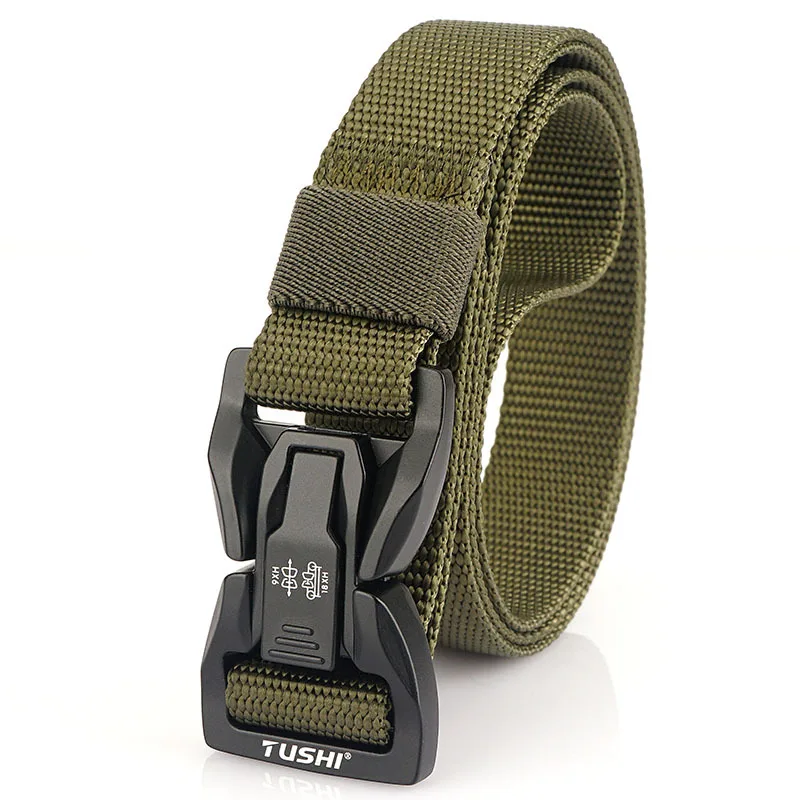 Tactical Alloy Buckle Military Training Nylon Belt Leisure Travel Shopping Joker Tooling Quick Removal Trend Men'S Belt A3300
