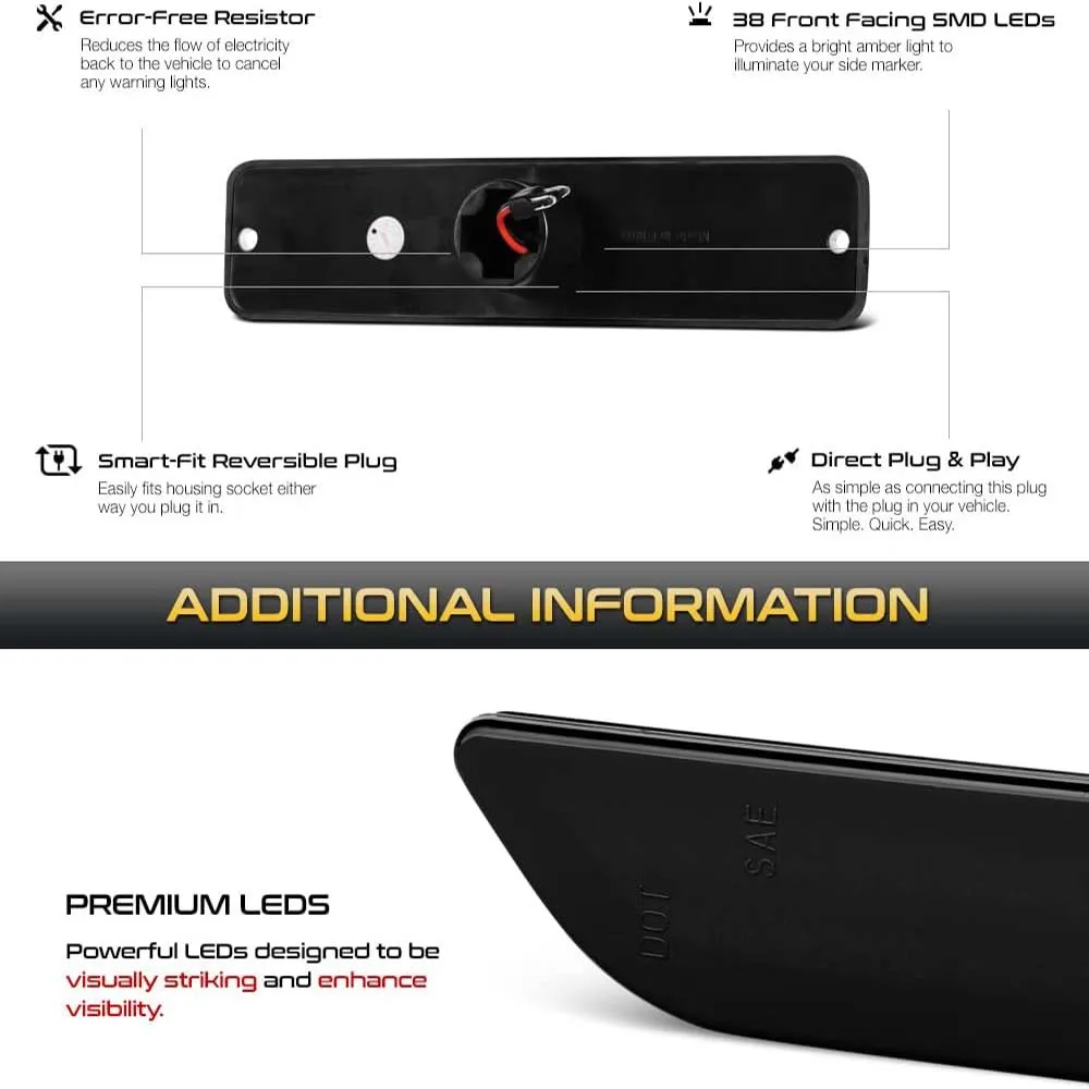 Для Jeep Wrangler YJ 1987-1995 переднее боковое крыло отражатель дымчатые линзы