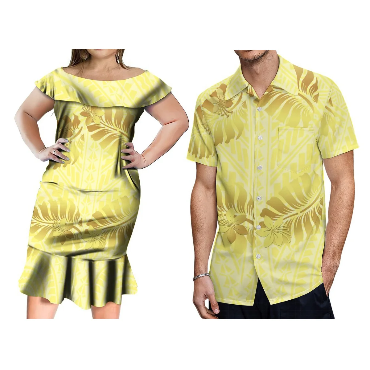 Женское платье из полиэстера и гавайская рубашка