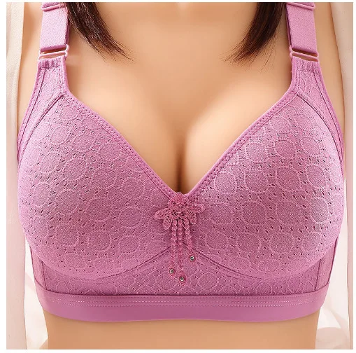 

36-46 B/C Women Black Pink Underwear Plus Size Bras Middle Aged Seamless Bralette Tops Lingerie Bra Push Up Sexy Brassiere Mujer
