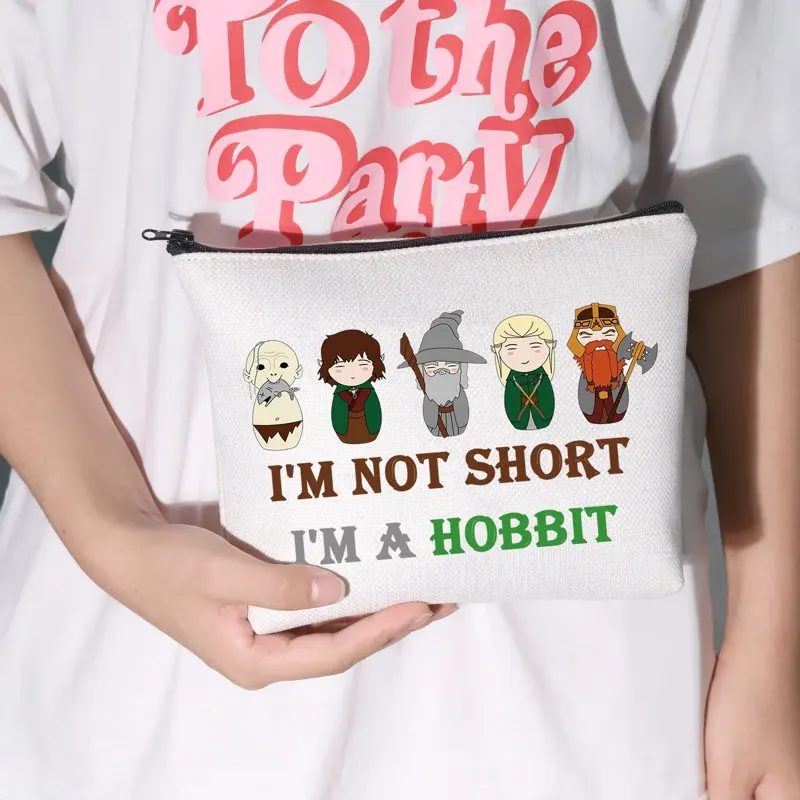 Hobbit Movie Cosmetic Bag Hobbit Fans Gift I'm Not Short I'm a Hobbit Makeup Zipper Pouch Bag Hobbit Power Gift