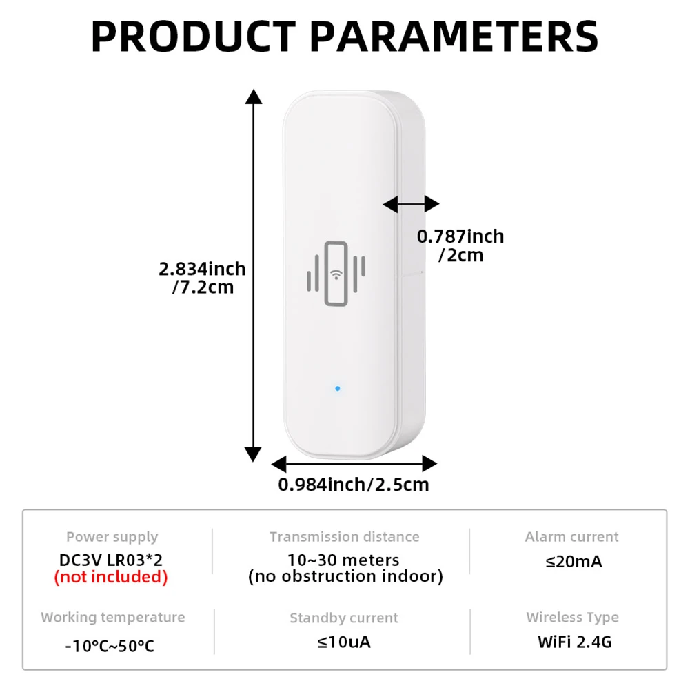 Охоронное обнаружение разбития дверей и окон для Wi-Fi умный датчик вибрации