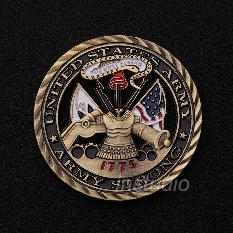 

Американская монета, памятный медальон, креативное украшение, полый медальон, металлические военные крашеные изделия, коллекционные подар...