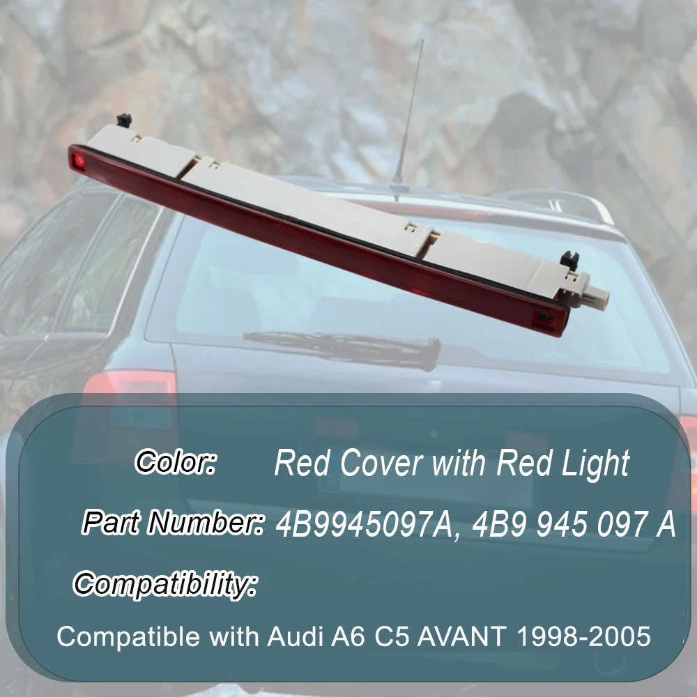 Фото Сигнальная лампа для автомобиля, 3-й стоп-сигнал для Audi A6 C5 S6 Avant 1998-2005, центральный верхний стоп-сигнал, замена 4B9945097A №5