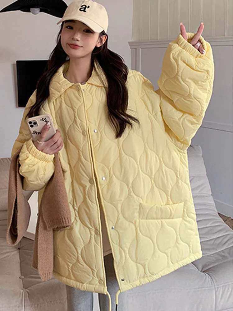 

Oversized Jackets Women Autumn Winter Down Cotton Coat Female Sweet Fashion Warm Padding Jacket Lady Casual Loose Quilted Parkas