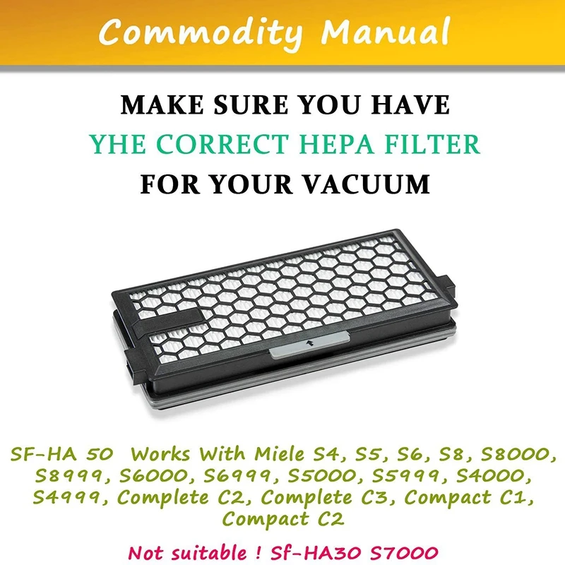 Active AirClean SF-AA 50 SF-HA запасной фильтр совместимый с Miele S4 S5 S6 S8 S8000 S8999