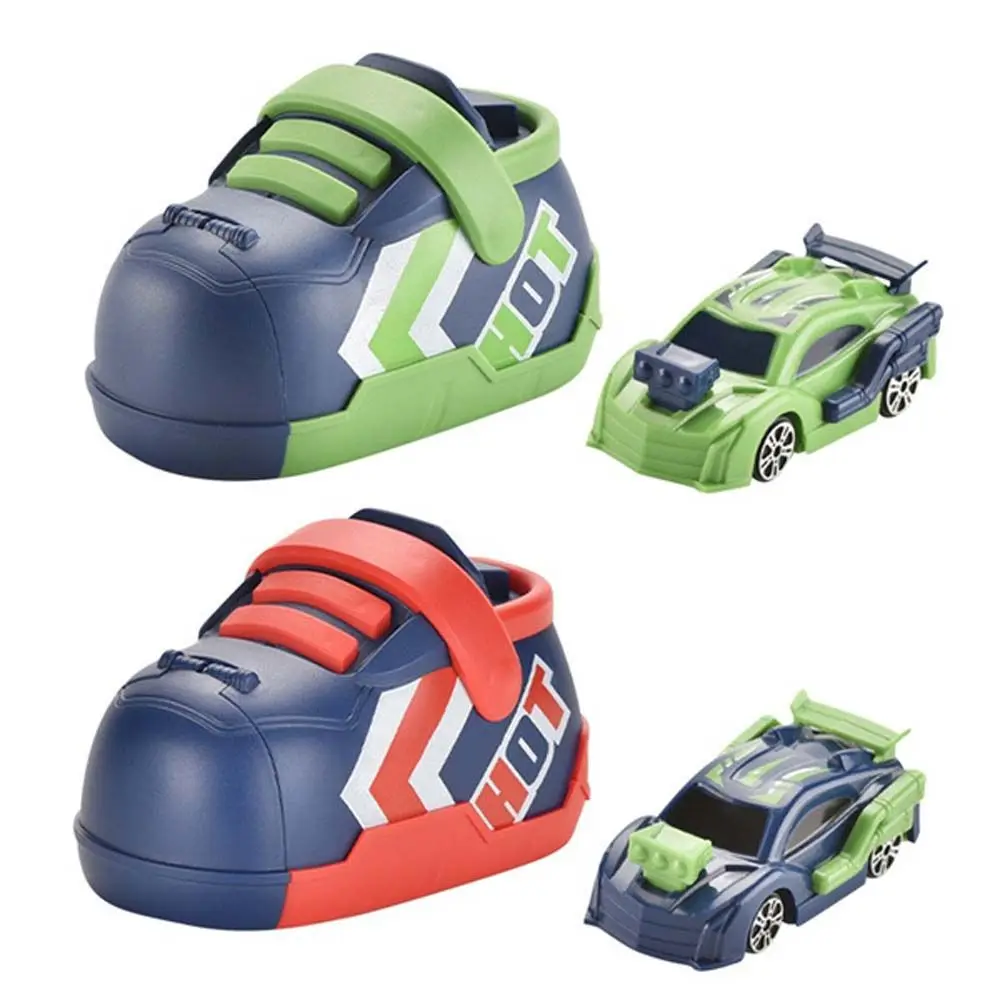

Gift Competitive Toys Cartoon Running Shoes Athletic Boy Super Racing Car Inertia Vehicle Toy Car Set Catapult Car Toys