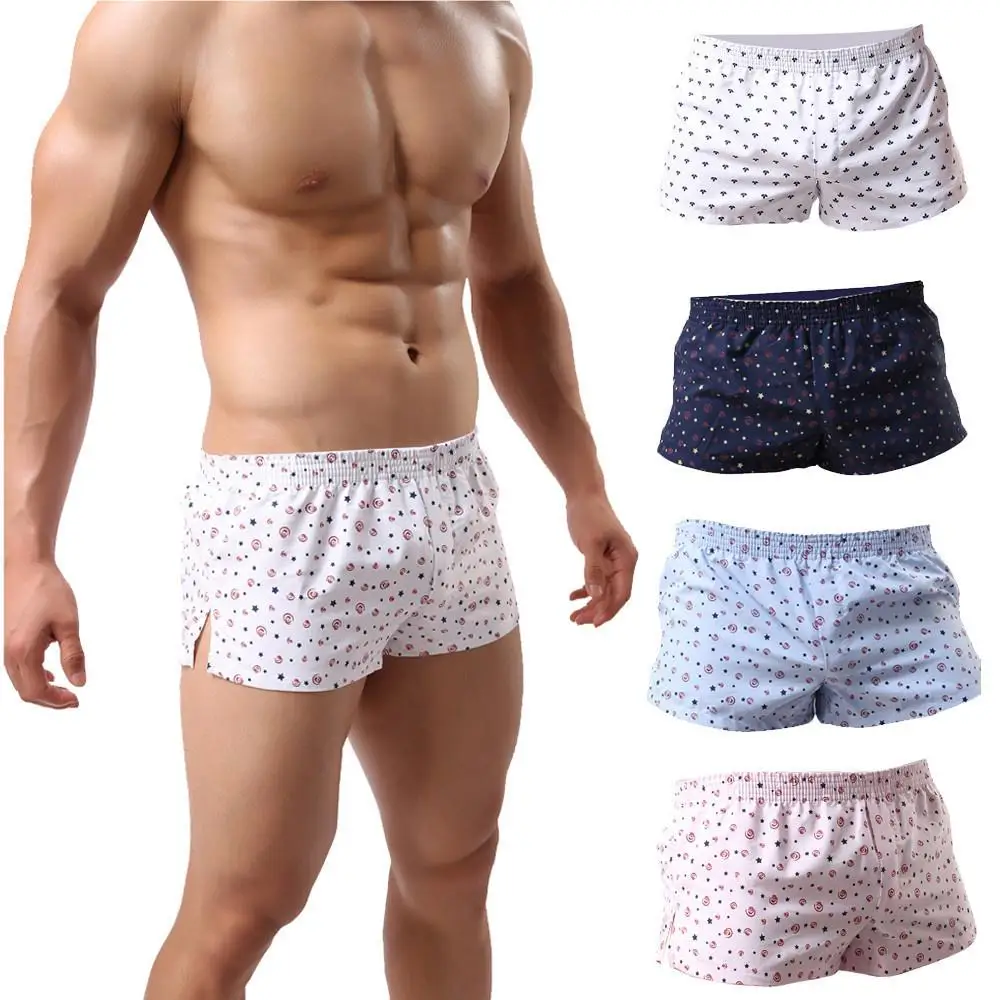 

2022 Men Underwear Boxer Shorts Loose Breathable Sleepwear Trunks Dot Print Men Shorts Underwear Panties Underpants Homme
