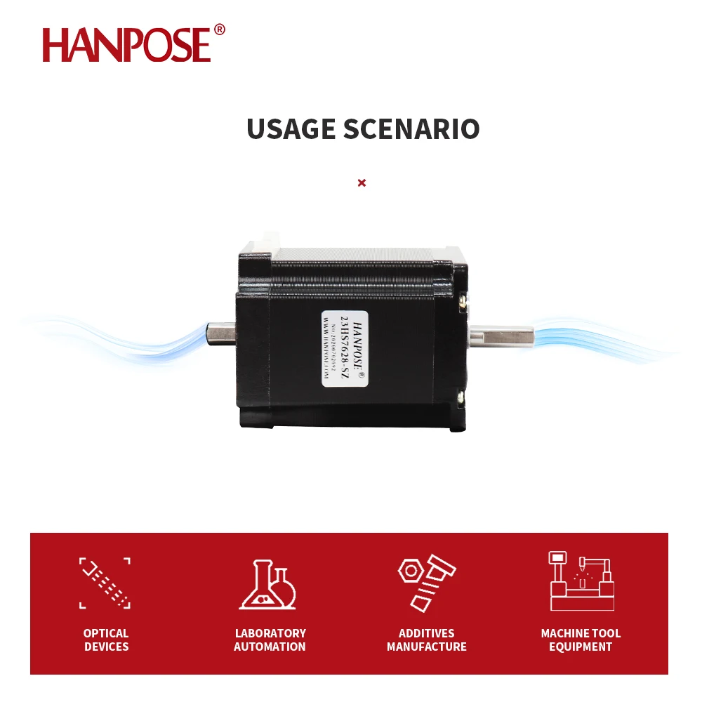1 шт. 23HS7628-SZ двухвальный шаговый двигатель с двойным валом D = 8 мм 2 А 189 Н. см 24 В для