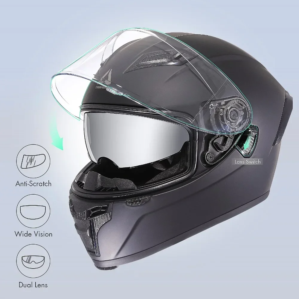 Полнолицевой мотокроссный шлем с двойными линзами мотоциклетные шлемы широким