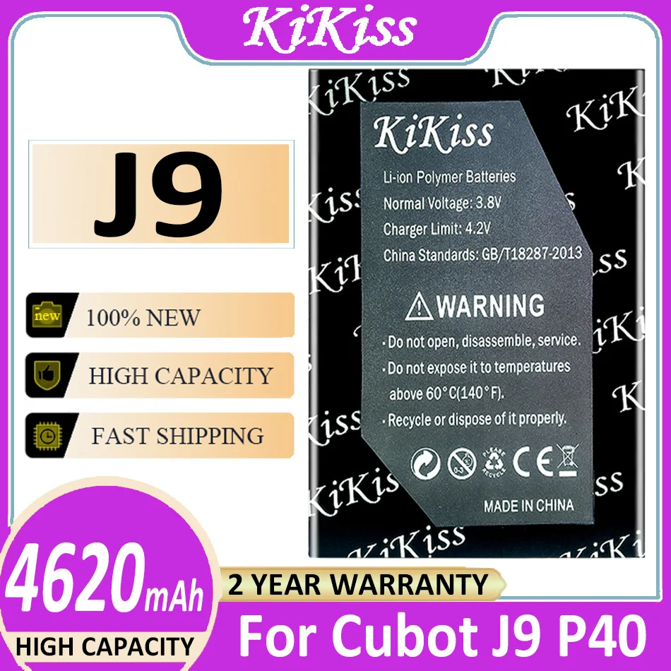 

Original KiKiss Battery 100% New 4620mAh Battery For Cubot J9 P40 Mobile Phone High Quality Replacement Batteries Bateria