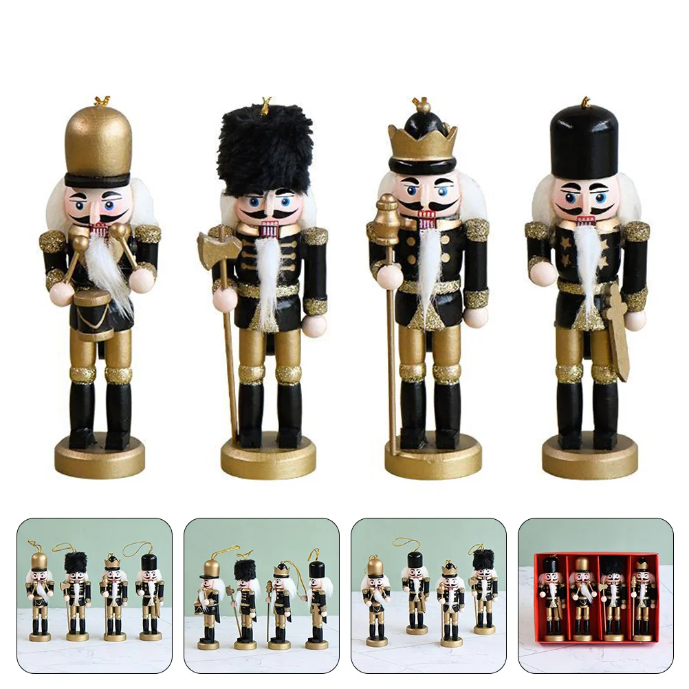 

Nutcracker Christmasnutcrackers Ornaments Wood Tree Desktop Decorations Soldier Ornament Home Decor Hanging Wooden Décorpuppet