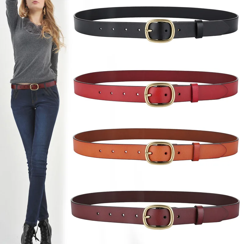 

2.8cm Width 95-115cm Length Wide Leather Belt Lady's Simple Korean Style Decoration Adjustable Casual Fashion Jeans Belt