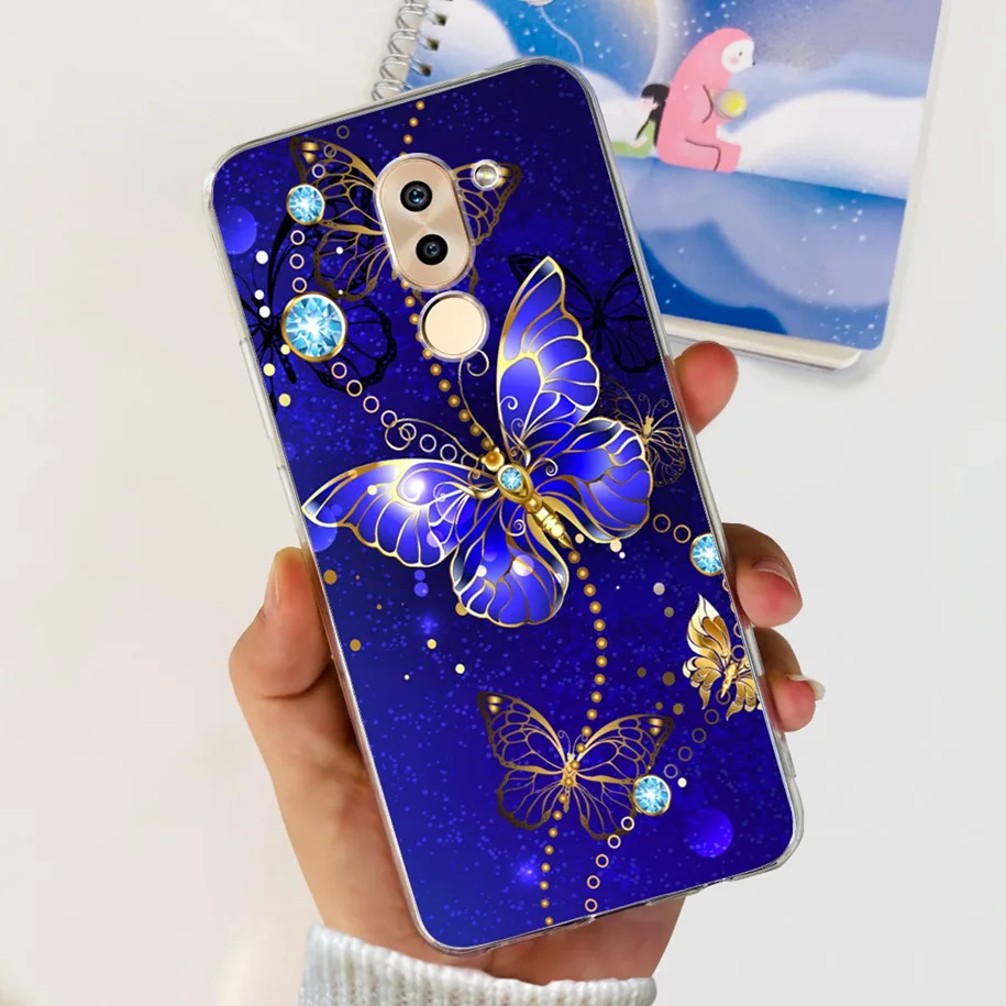 Чехол для Honor 6X искусственная задняя крышка модный прозрачный силиконовый мягкий