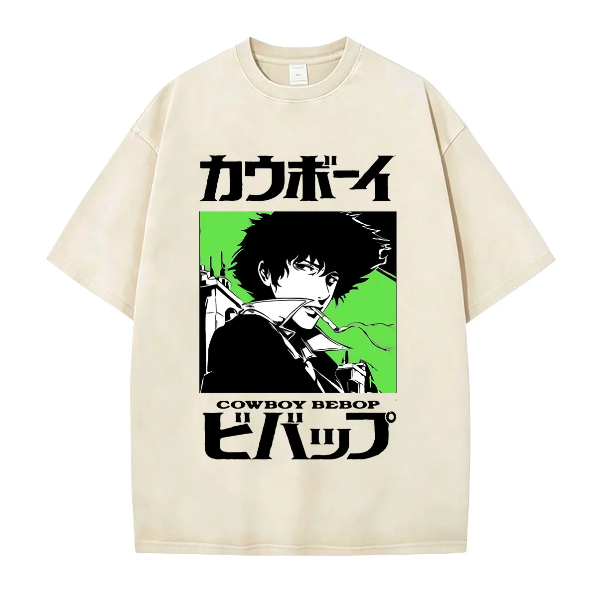 Фото Винтажные футболки унисекс с принтом Anime Cowboy Bebop Spike Spiegel, повседневные, с коротким рукавом, оверсайз, уличная одежда №4