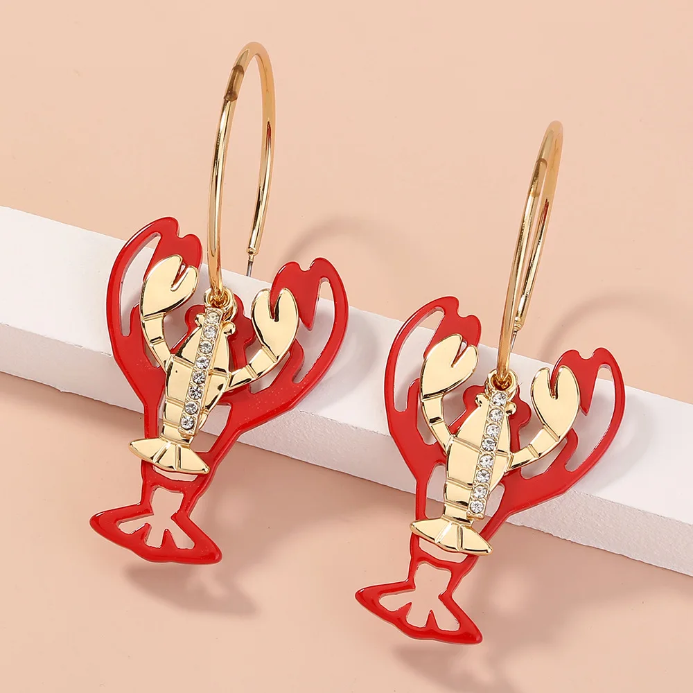 

Fashion Exaggerated Street Shot Internet Celebrity Crayfish Earrings Creative Multi-Layer Big Brand Gift