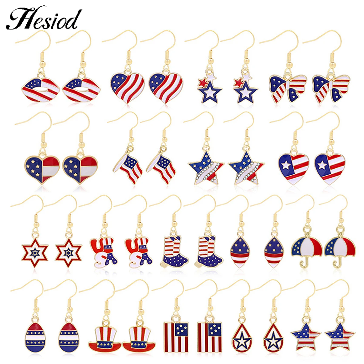 

Hot United States National Flag Pattern Independence Day Jewelry Pendant Hanging Dangle Earrings For Women Party Accessories