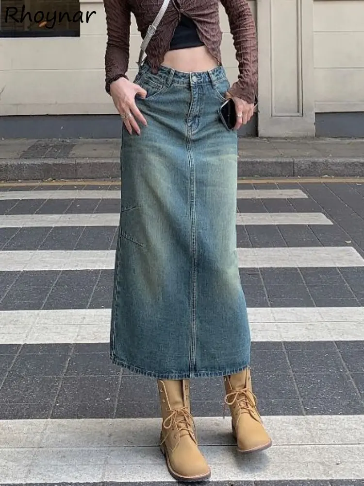 Юбки-миди женские с высокой талией в американском стиле для студентов крутая