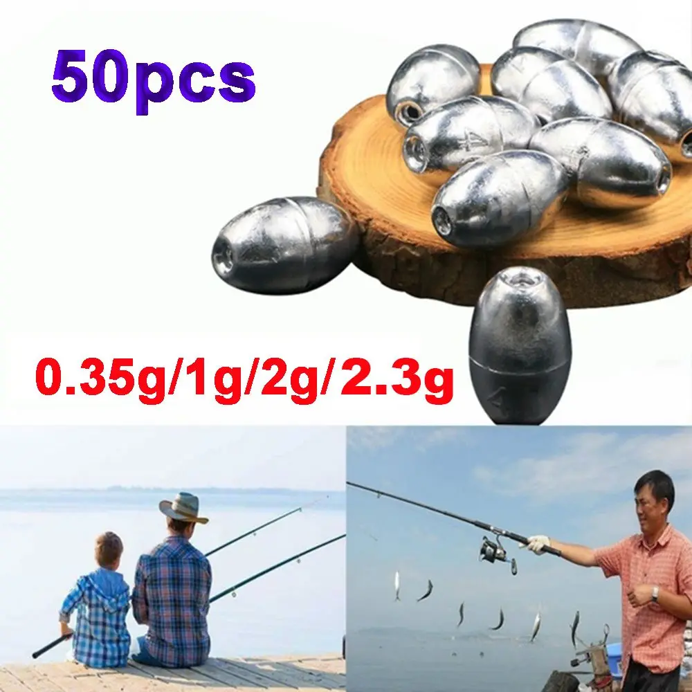 

50PCS Weight Split Shot Olive Oval Shaped Lead Sinker Angling Gear Fishing Beads Sinkers