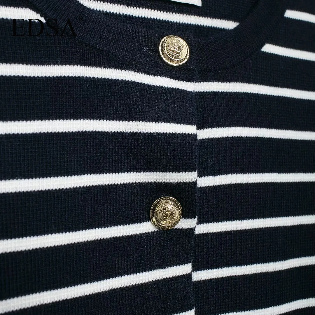 EDSA Женское Трикотажное Платье В Полоску Комплект Из 2 Предметов Кардиган С