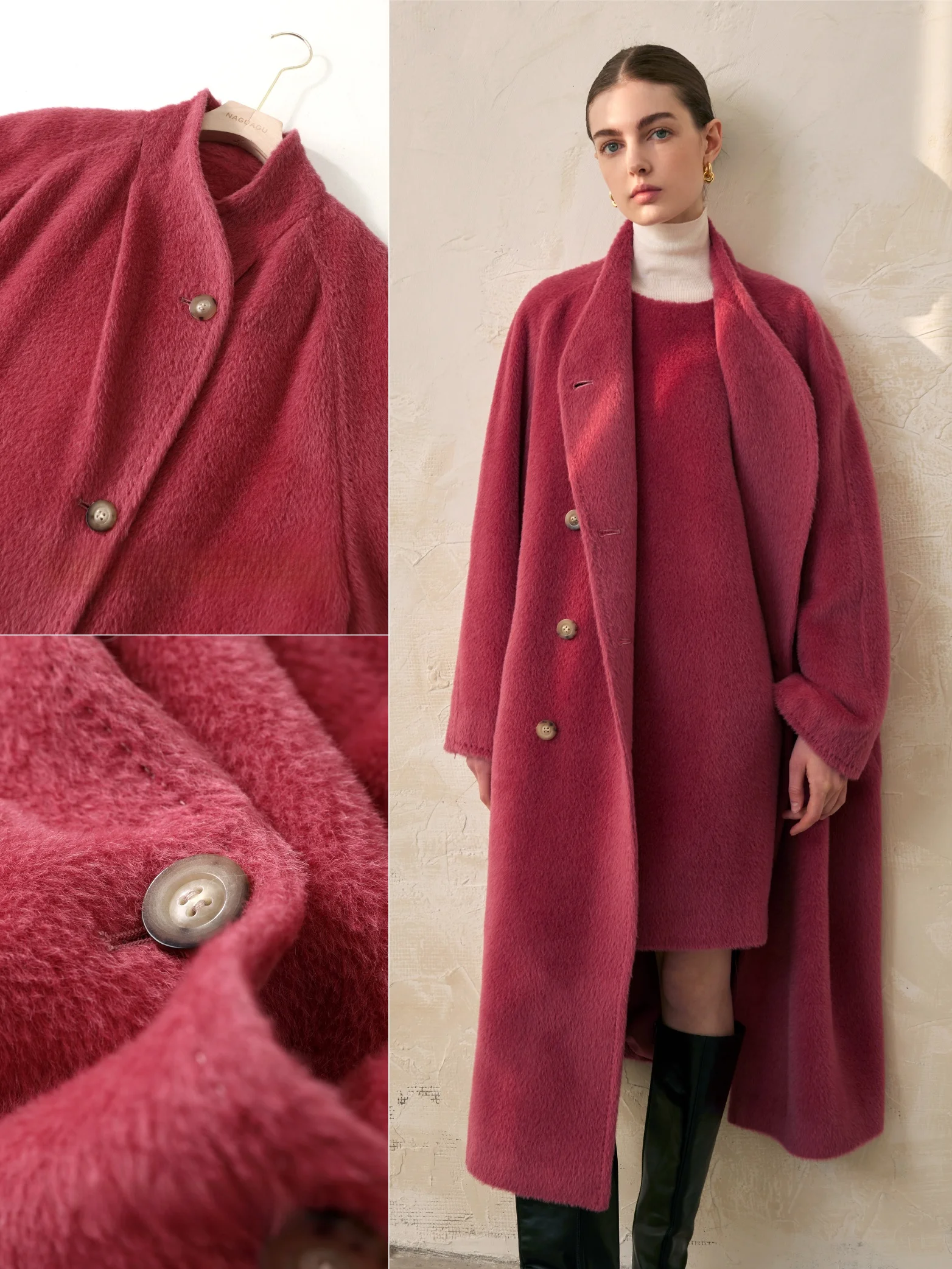 В наличии Pumpkin Valley [Jing Luxury Old Money Series] Пальто из шерсти су ли класса