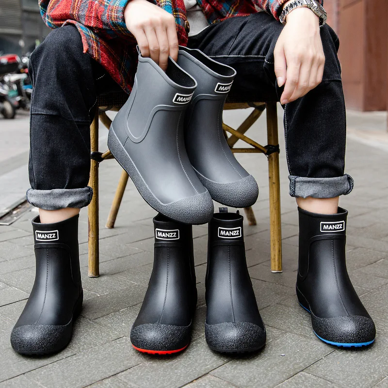 Fashion Outdoor Men's Rain Boots Unisex Rain Shoes Male 2022 New Slip on Waterproof Working Shoes Fishing Boots Women Rain Boots