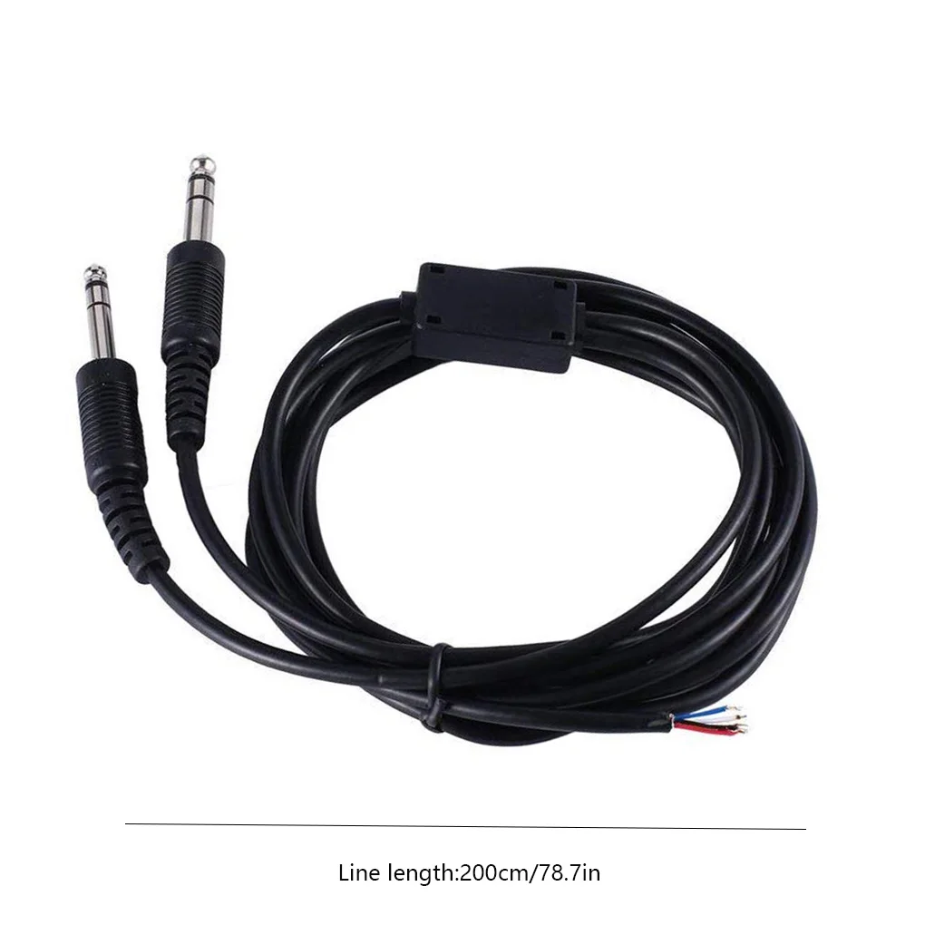 

2-метровая авиационная гарнитура позолоченный двойной штекер для самолета сменный Y-образный кабель