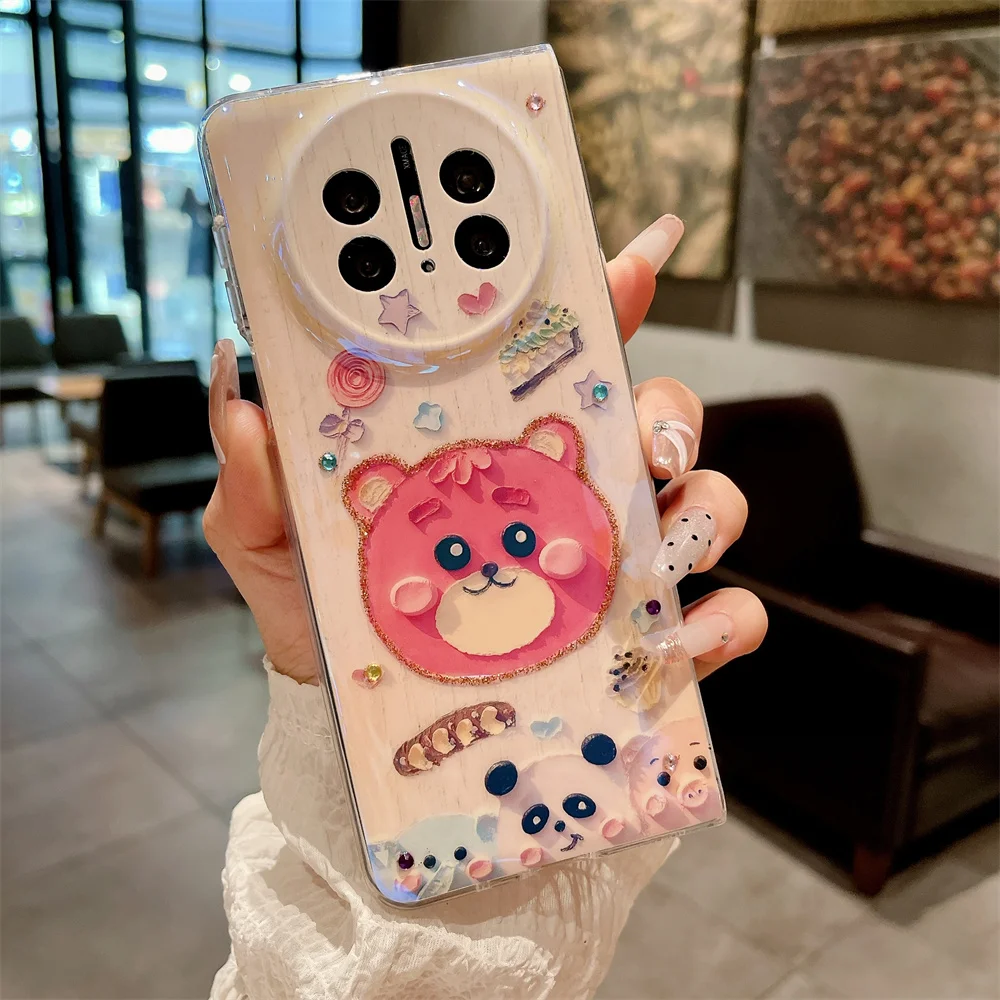 Чехол Blu-Ray для телефона с милым мультяшным медведем HuaWei Mate X3 X5 защитный жесткий