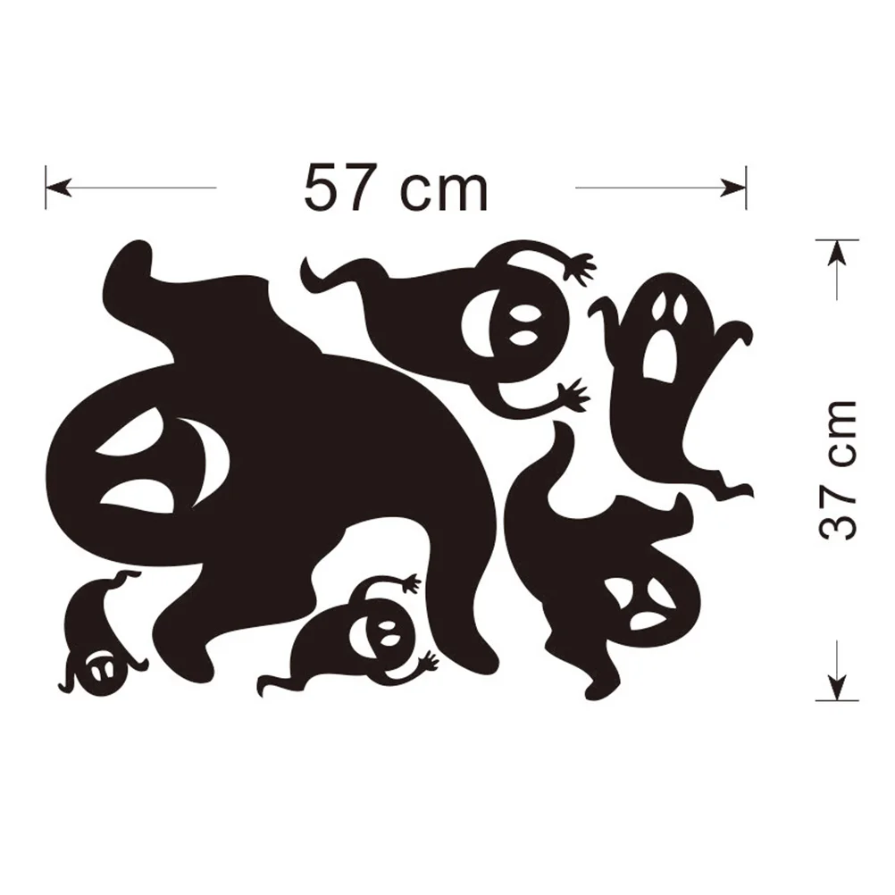 57x37 см Хэллоуин счастливые призраки забавные крик наклейки на стены окна