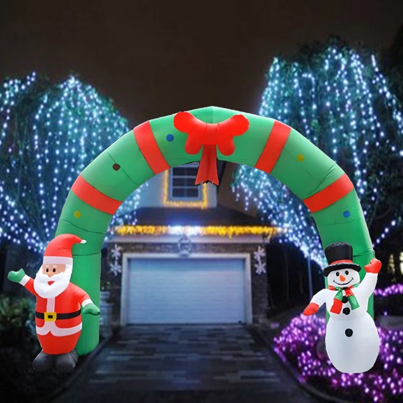 10-футовая Надувная Рождественская Арка Уличное Украшение Для Санта-клауса И