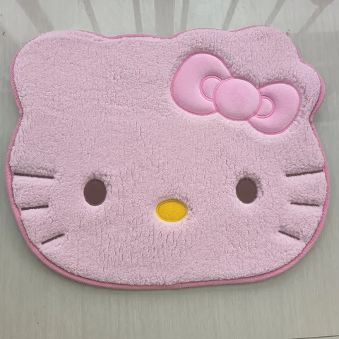 Дизайнерский плюшевый коврик Hello Kitty, мягкий Придверный коврик, напольный коврик, ковер для дома, гостиной, комнаты, противоскользящий, имитация кашемира, розовый, белый цвет