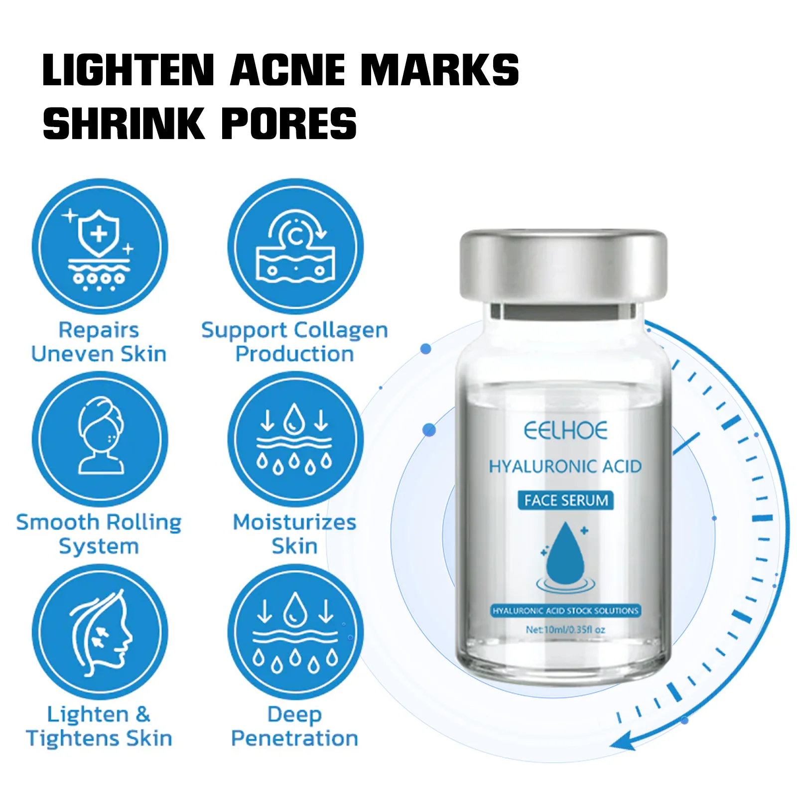 Сыворотка для лица с гиалуроновой кислотой сужающая поры улучшающая обвисшую