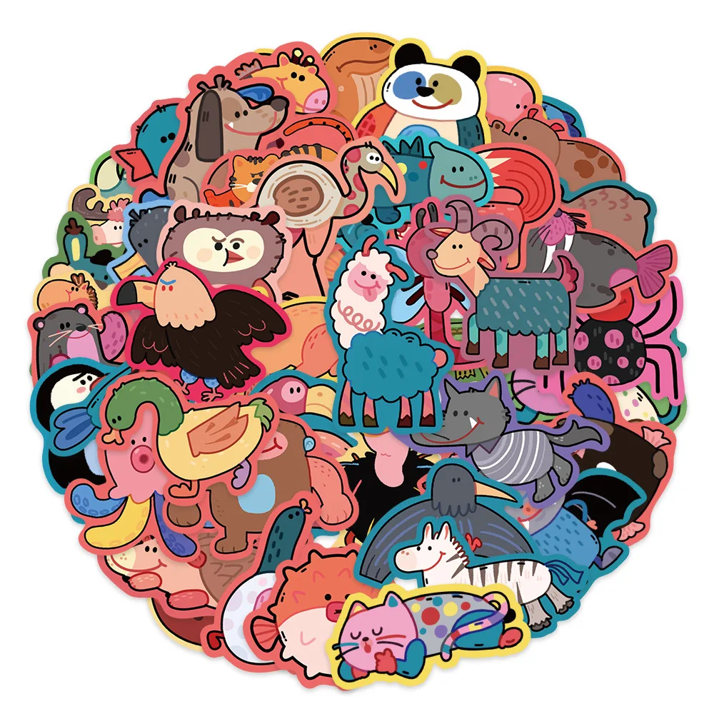 

10/50 шт., наклейки в виде животных