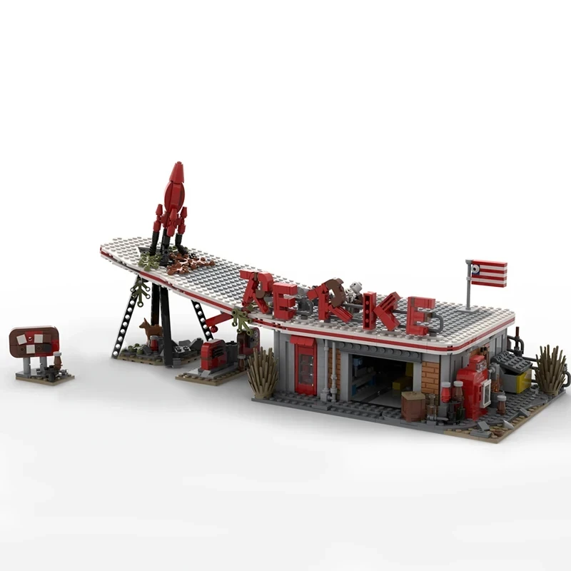 NEW1285PCS Город Лидер продаж Street View Moc Fallout 4 Red Rocket Truck Stop DIY креативные идеи Детские