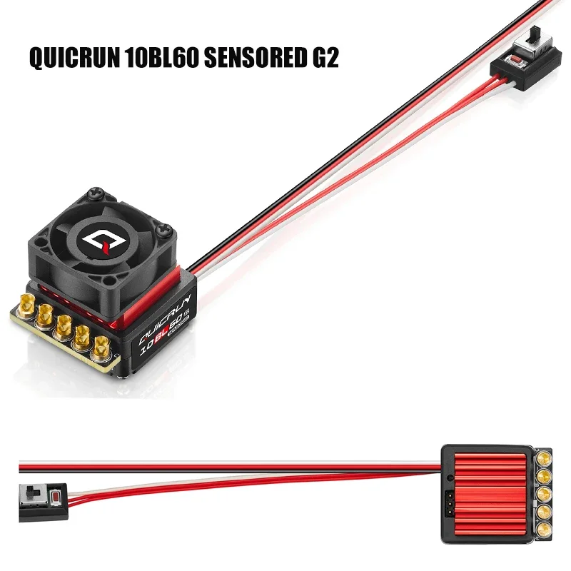 Фото Hobbywing QuicRun 10BL60 SENSORED G2 Sensored Brushless ESC для автомобиля 1/10-1/14 №1