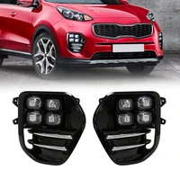 oem car led fog lamp daytime running light kit for kia sportage ql kx5 2016 2017 drl auto driving daylight car accessories 1set