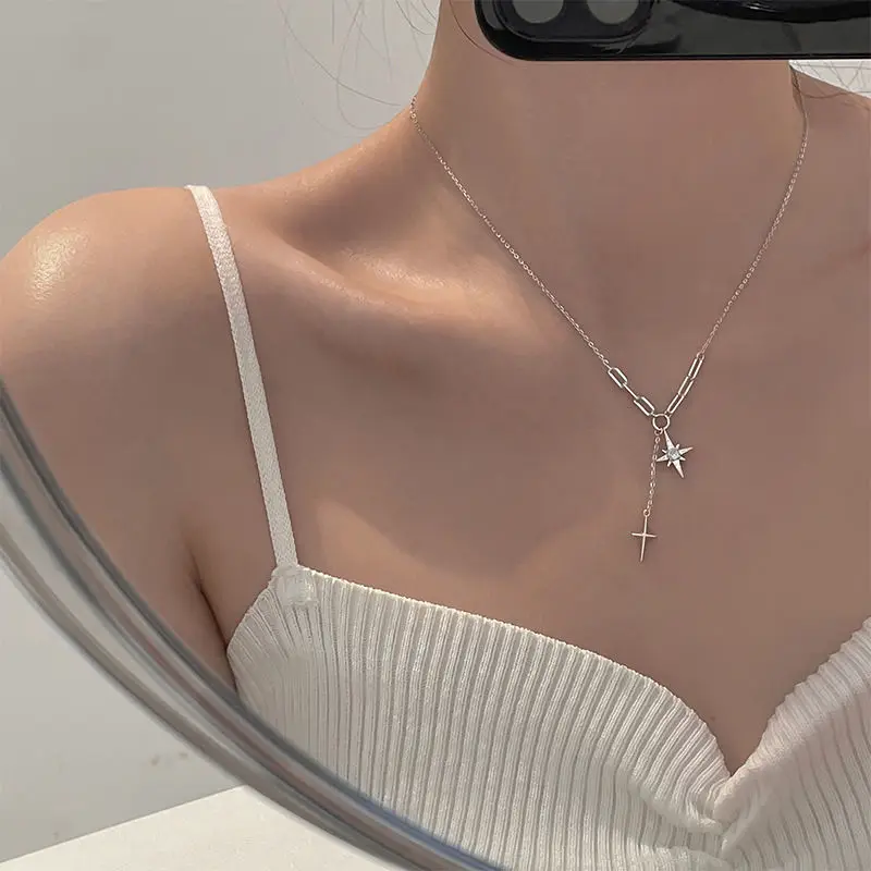 

Trendy Tiny Star Pendant Necklace Hollow Star Adjustable Simple Chain Necklaces For Women Girls Choker Party Gift