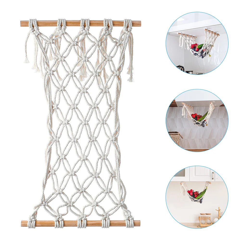 

Fruit Hammock Basket Hanging Macrame Vegetablecabinet Net Storageproduce Veggie Cotton Rope Holder Veggies Kitchenbanana Rack