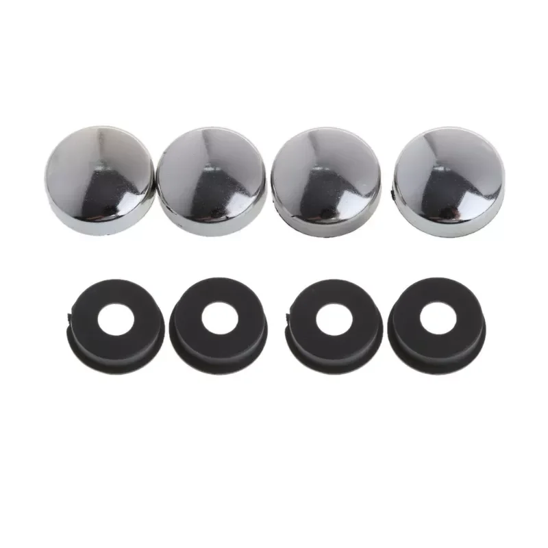 

1 Set 8 Pcs ABS Chrome License Plate Frame Screw Nut Caps+Bolt Cover Set For Car Truck