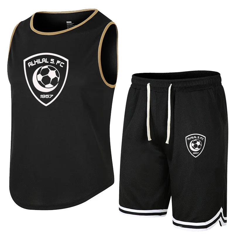 

New Summer Two Piece Sets Sleeveless Vest Tracksuit Men Breathable Tank Top Shorts Sets Casual Sports Running Basketball Clothes