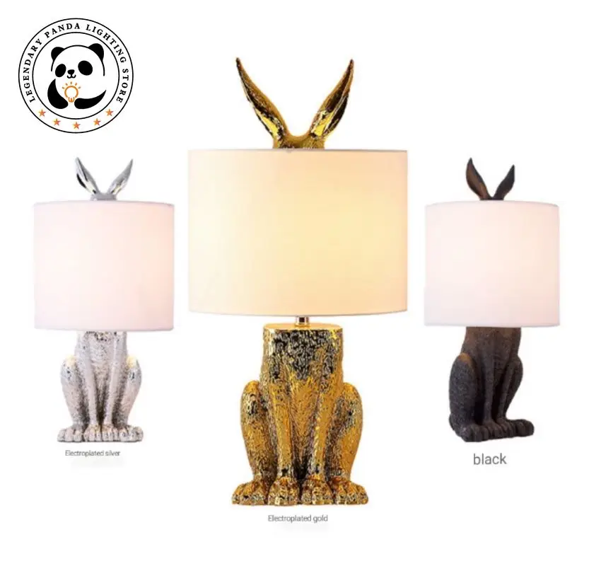 Современная простота настольная лампа креативный маскированный кролик из смолы