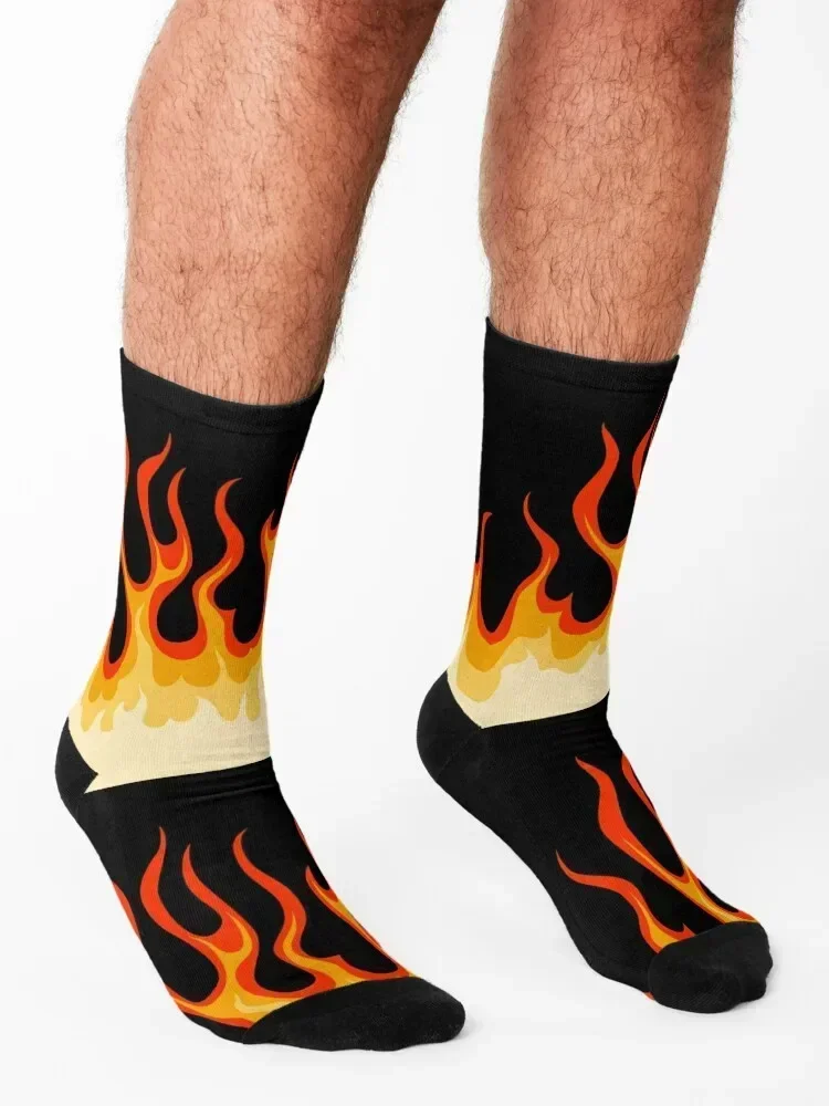 Носки с огнем хот-родком противоскользящие дизайнерские брендовые спортивные