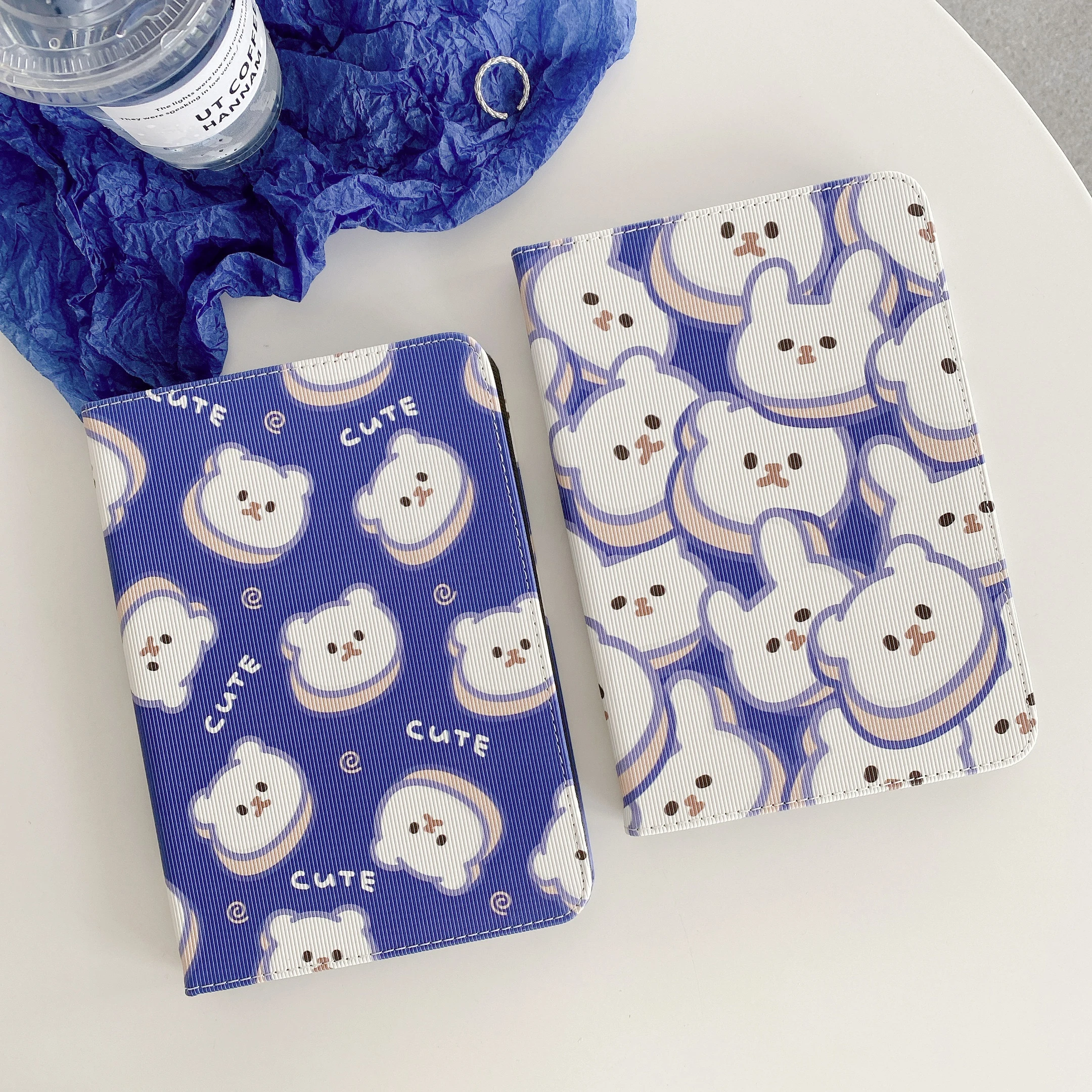 

Cute Bear Rabbit Blue Kawaii Tablet Protective Case For iPad Air 1 2 3 Mini 4 5 6 2017 2018 2020 8.3 Cover