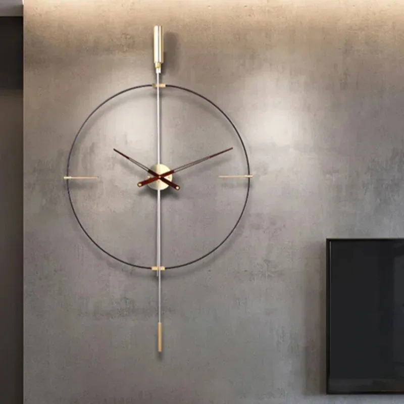 Однотонные настенные часы с рамкой из сплава гостиной современные роскошные