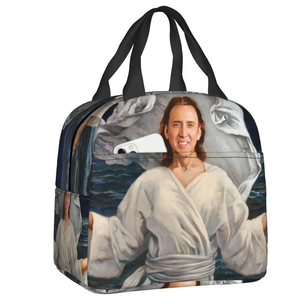 

Сумка для ланча Николаса Кейдж Изолированная, забавный холодильник для ходьбы по воде, для женщин, для работы, школы, путешествий