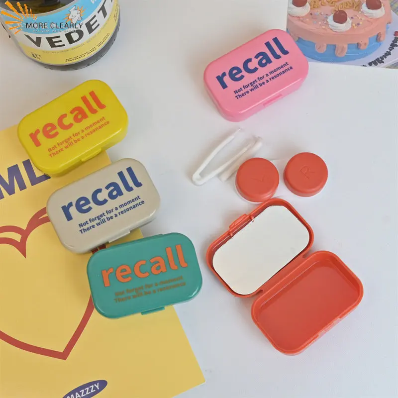 

Fashion Letter Contact Lens Case Plastic Hard Contact Lenses Box Cute Eyeglass Case Lens Container Christmas Gift Eyewear Cases